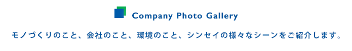 モノづくりのこと、会社のこと、環境のこと、シンセイの様々なシーンをご紹介します。